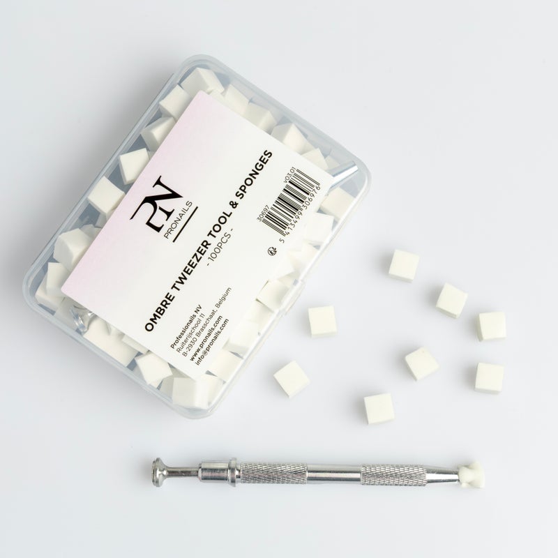 Ombre Tweezer Tool & Sponges 100 pcs