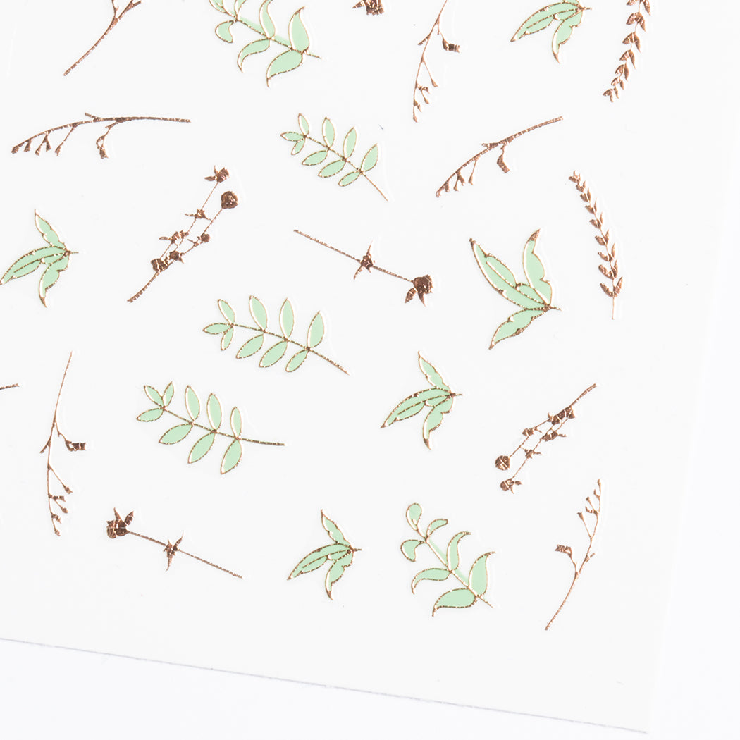GUILDED LEAVES NAIL STICKERS