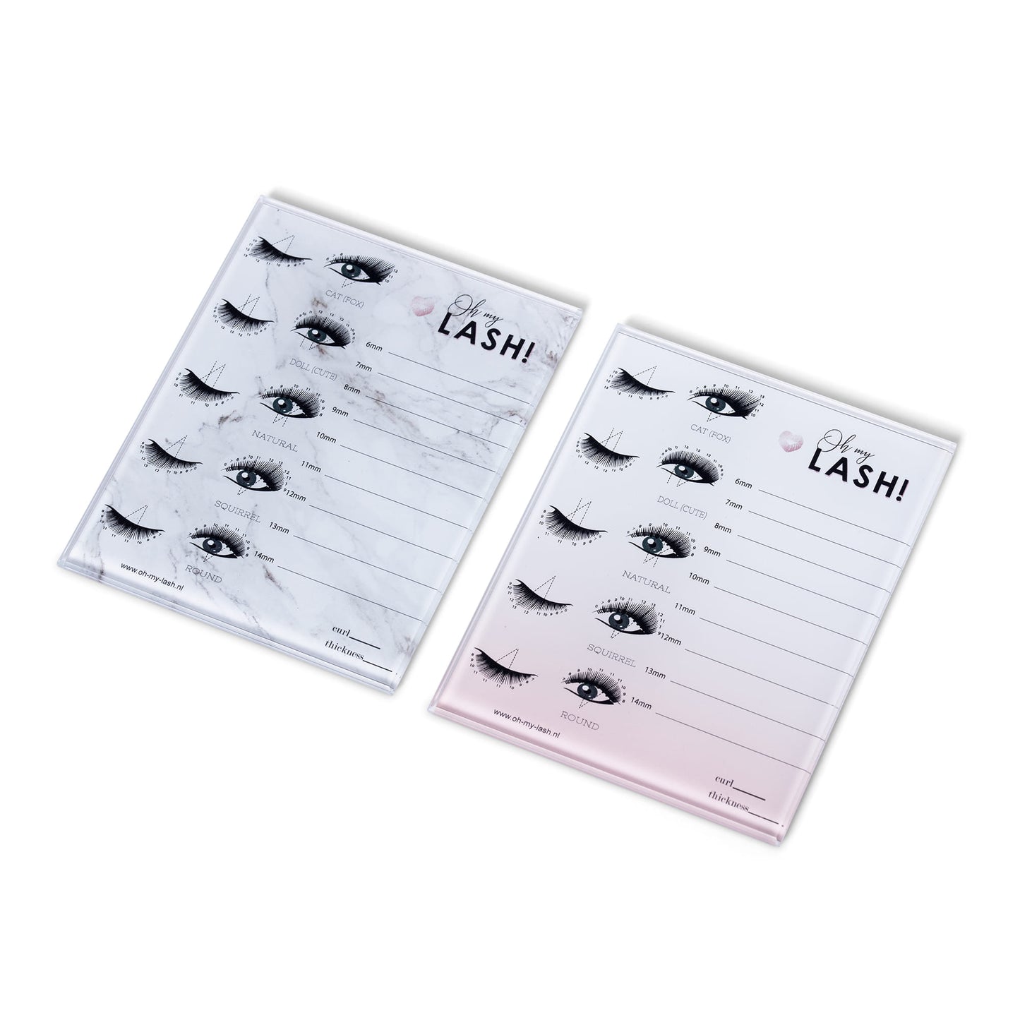 Lash Holder with Styling Guide - Pink/white