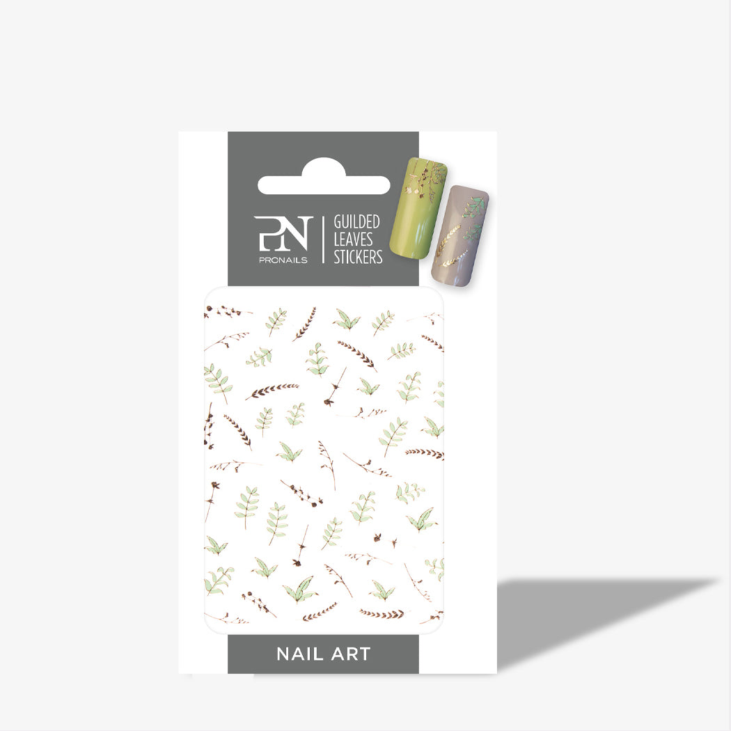 GUILDED LEAVES NAIL STICKERS