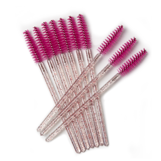 Mascara Brushes Glitter Light Pink (25 pieces)