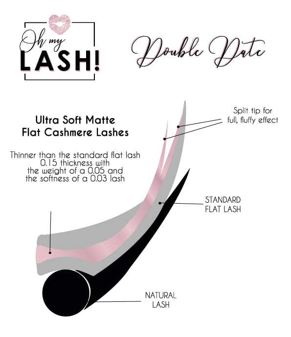 Double Date - Flat Cashmere Lashes - D Curl 0,20